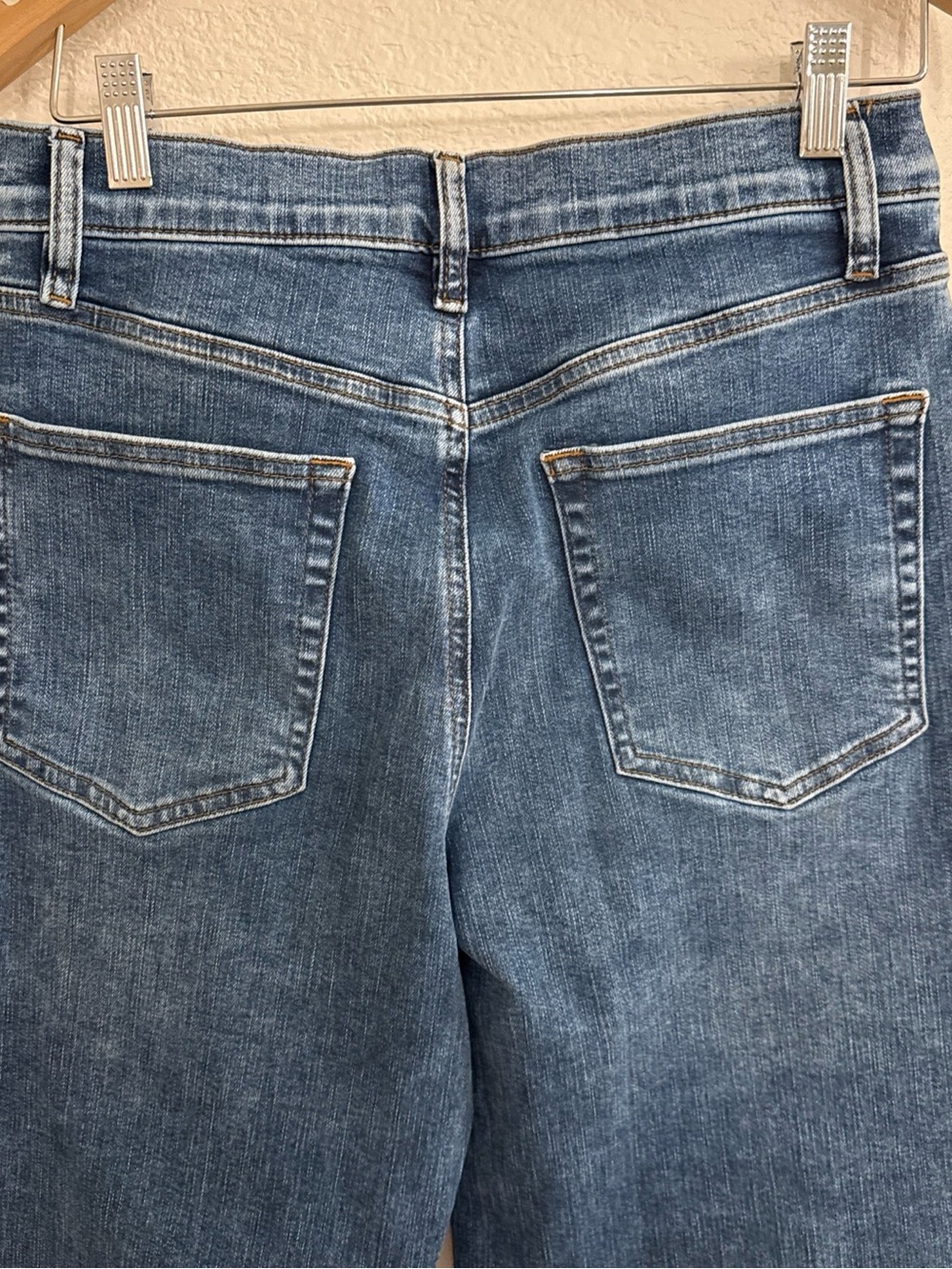 Frame Le Slim Palazzo Jeans Womens 30 Blue Denim Raw Hem - Canals Raw After - Picture 5 of 16